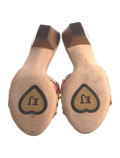 Eric Javits Leather Tweed Pattern Slides