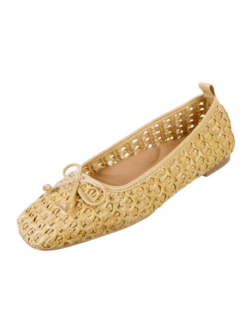 Eric Javits Raffia Bow Accents Ballet Flats