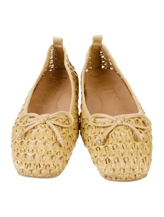Eric Javits Raffia Bow Accents Ballet Flats