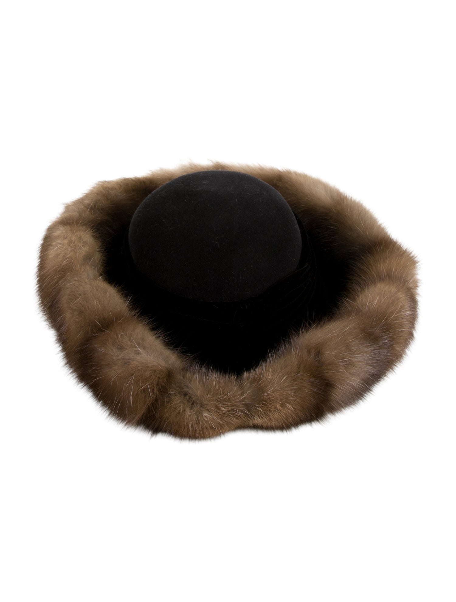 Eric Javits Sable Fur Trim Velvet Hat