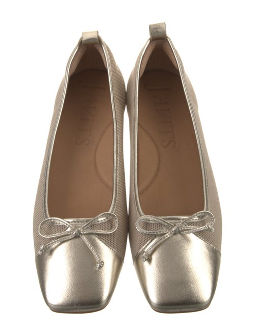 Eric Javits Mesh Leather Trim Embellishment Ballet Flats
