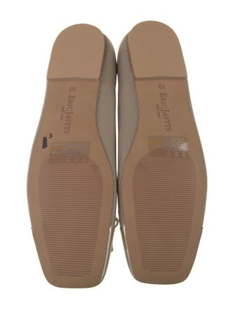 Eric Javits Mesh Leather Trim Embellishment Ballet Flats