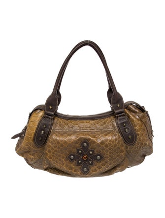 Eric Javits Embossed Leather Shoulder Bag
