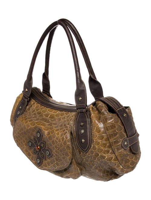 Eric Javits Embossed Leather Shoulder Bag