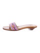 Eric Javits Leather Striped Slides