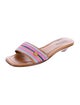 Eric Javits Leather Striped Slides