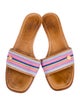 Eric Javits Leather Striped Slides