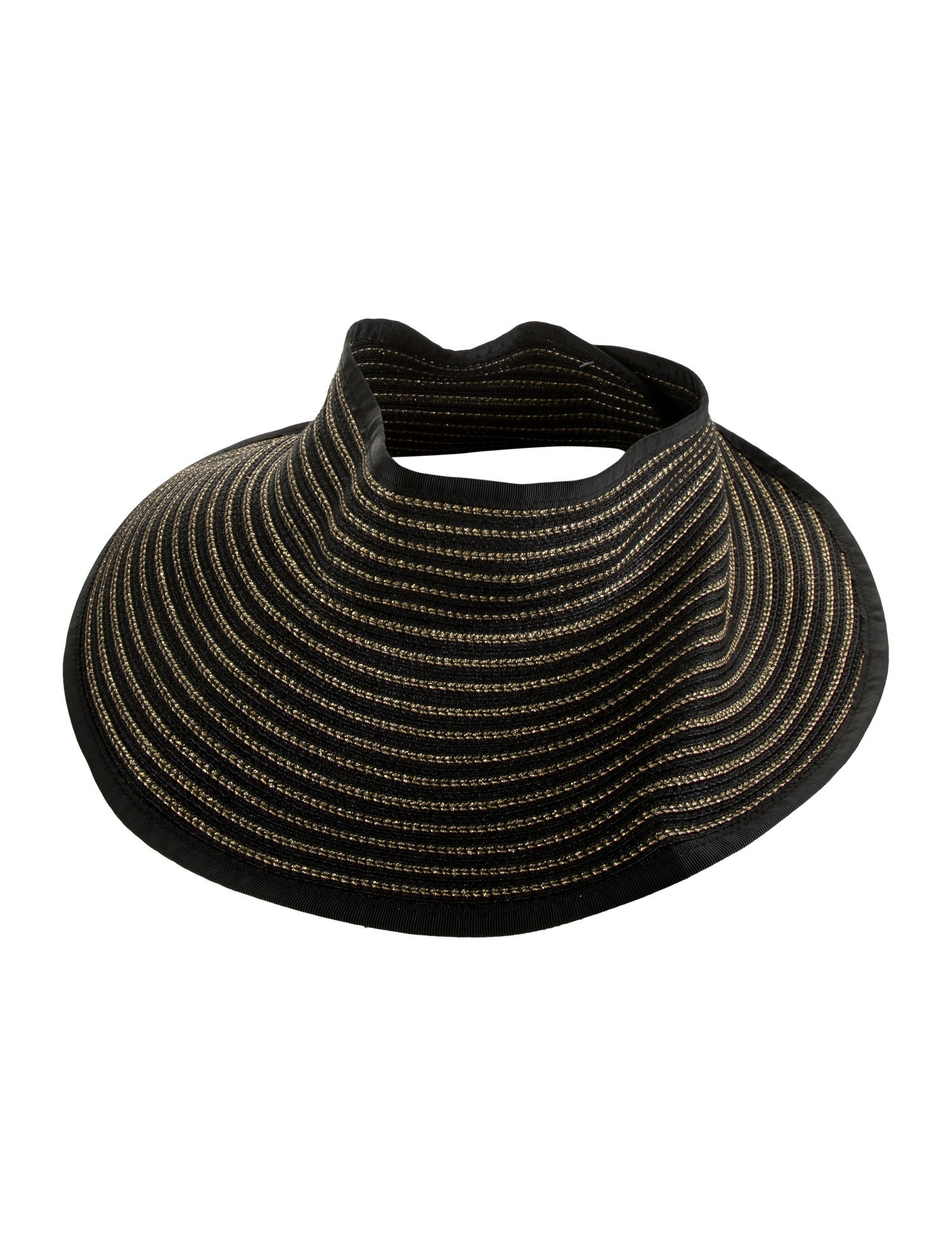 Eric Javits Black and Gold Sun Visor