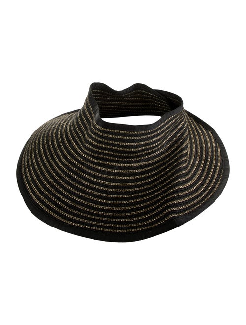 Eric Javits Black and Gold Sun Visor