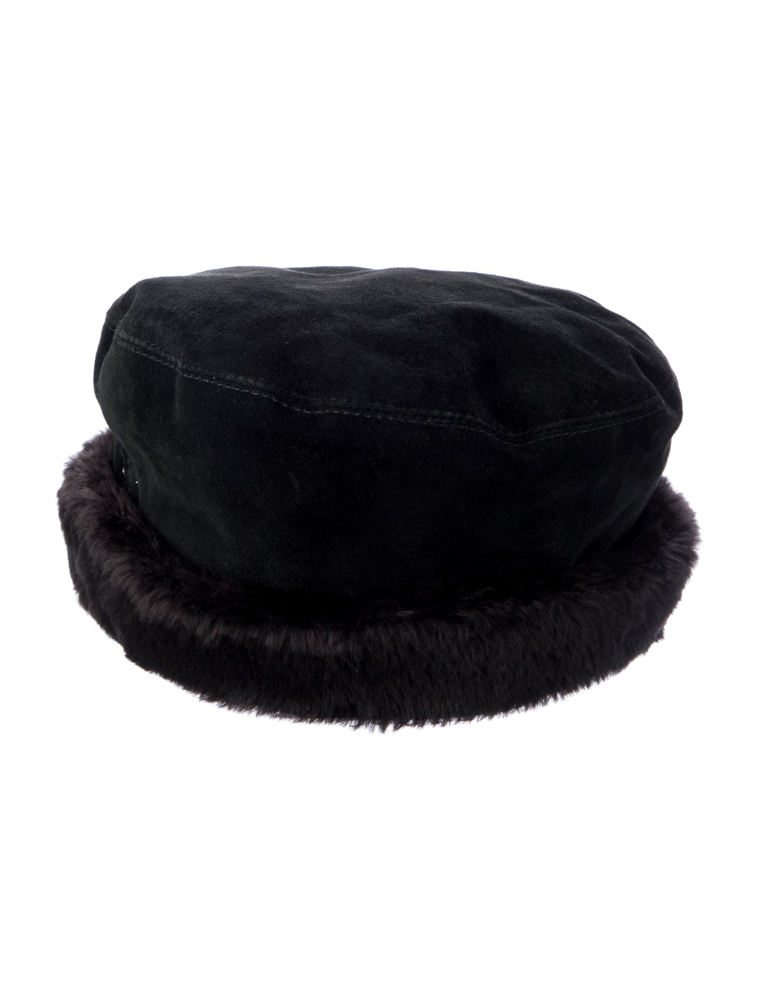 Eric Javits Solid Suede Fur-Trimmed Winter Hat