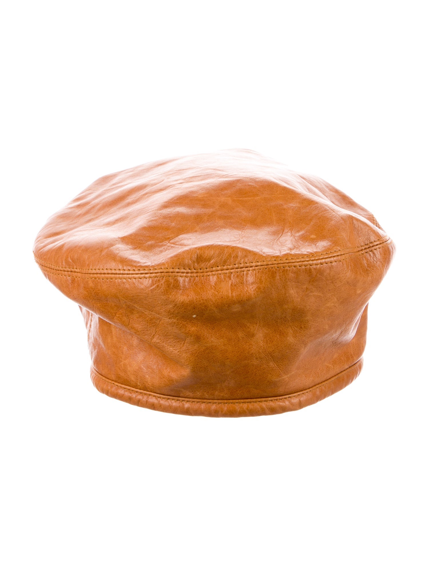 Eric Javits Leather Newsboy Cap