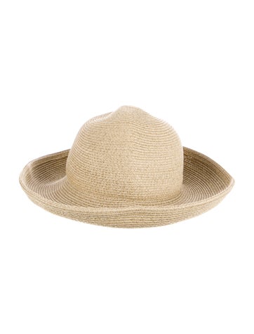 Pre-owned Eric Javits Woven Sun Hat In Neutral