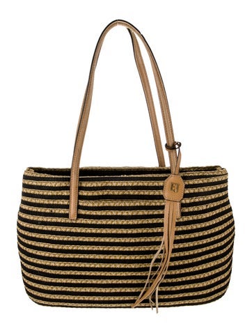 Pre-owned Eric Javits Raffia Top Handle Bag In Neutral