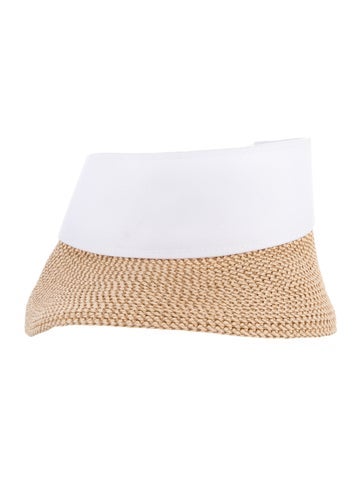 Pre-owned Eric Javits Straw Visor In White