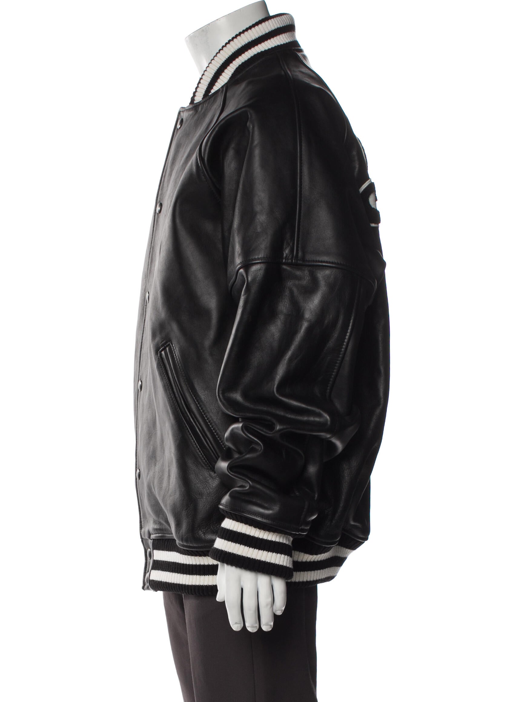 eYe Junya Watanabe Comme des Garçons MAN Leather Striped Bomber Jacket