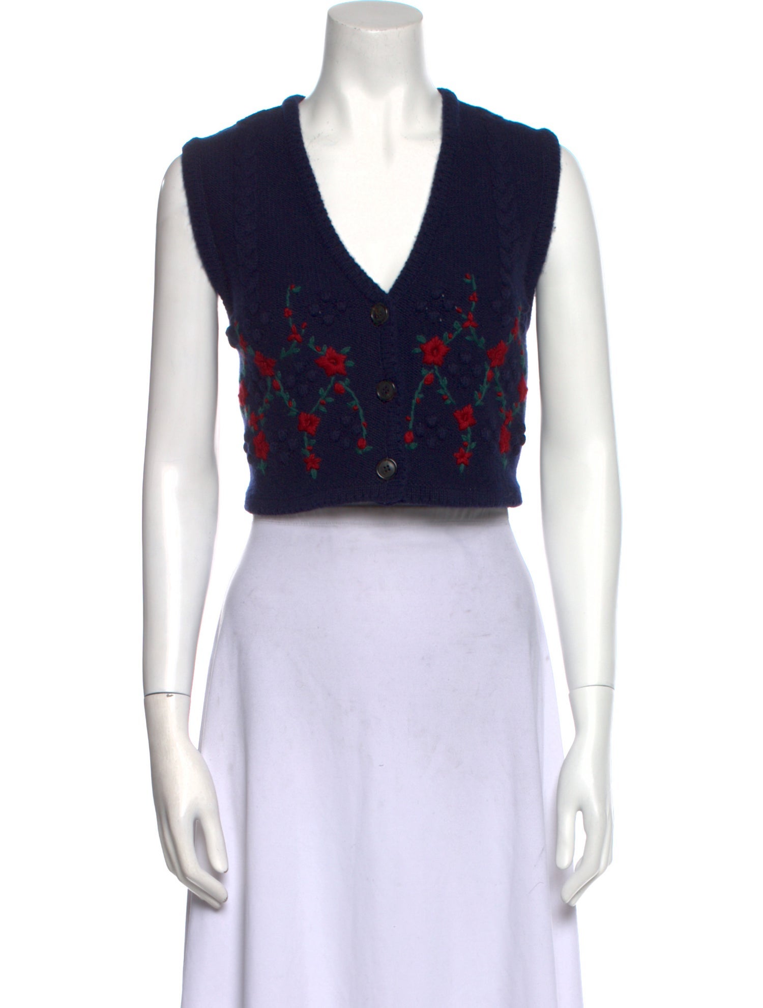 EENK Printed V-Neck Crop Top