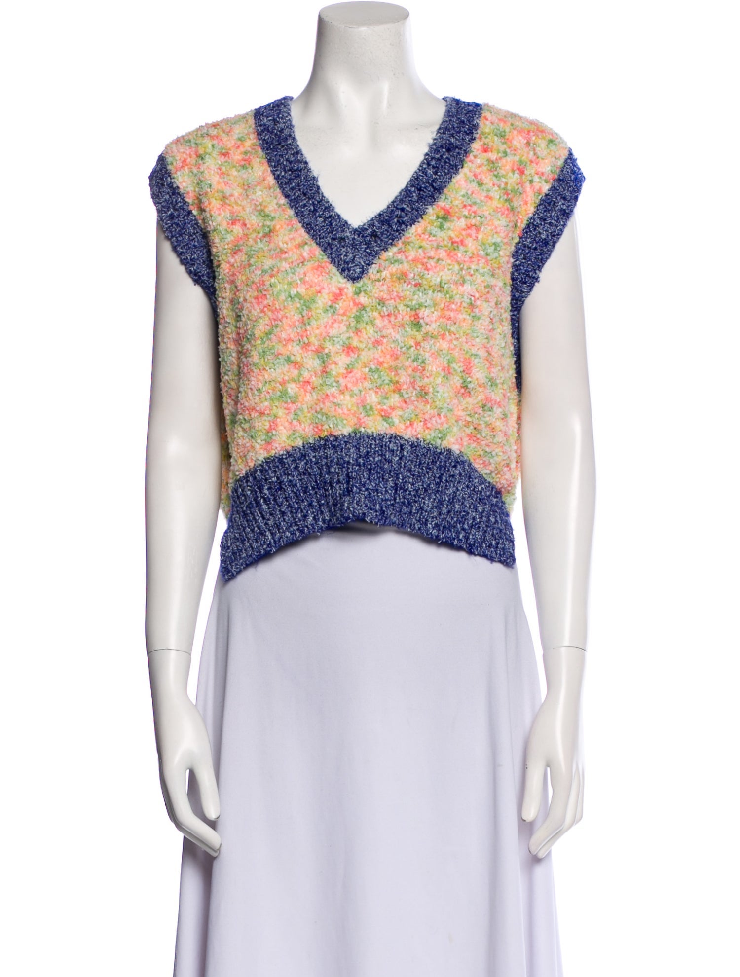 EENK Printed V-Neck Crop Top