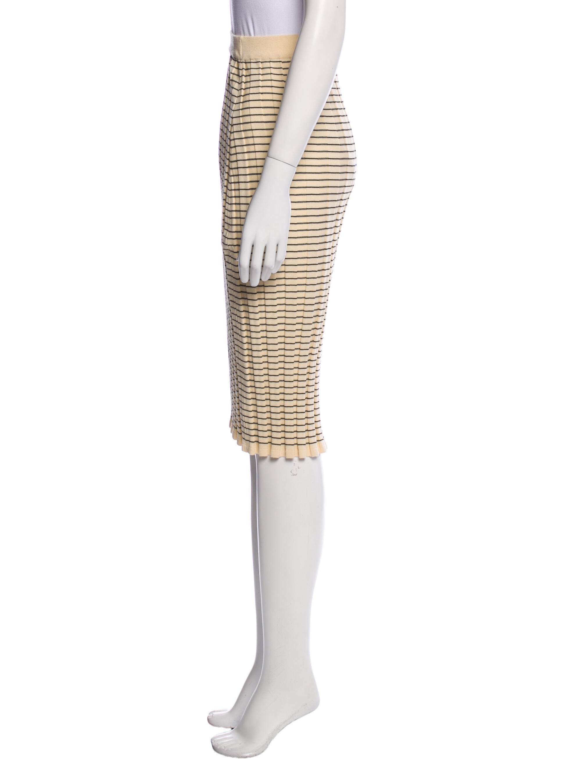 EENK Striped Knee-Length Skirt