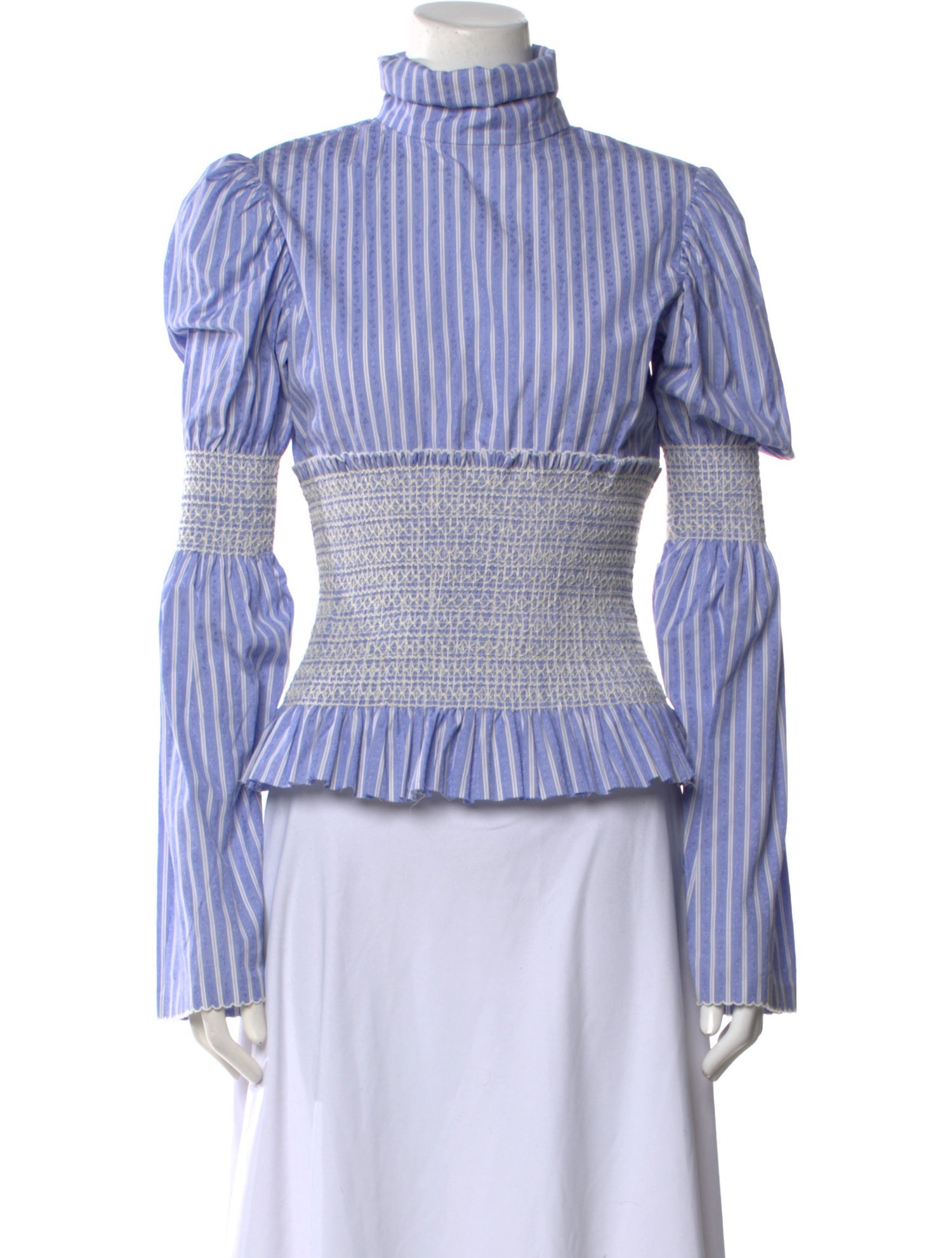 EENK Striped Mock Neck Crop Top