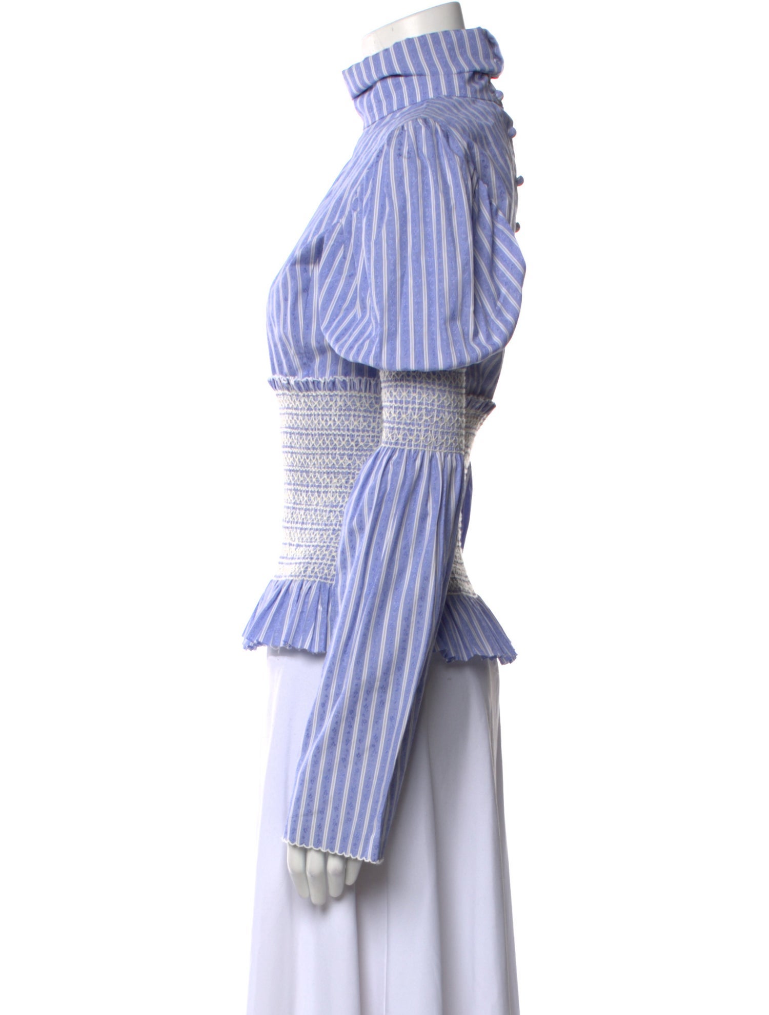 EENK Striped Mock Neck Crop Top