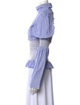 EENK Striped Mock Neck Crop Top