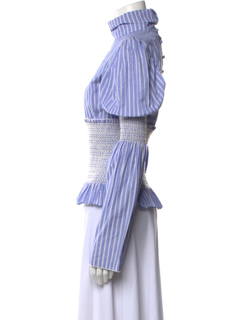 EENK Striped Mock Neck Crop Top