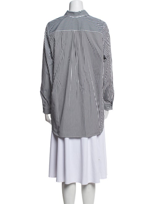 Eleanor Leftwich Striped Long Sleeve Button-Up Top