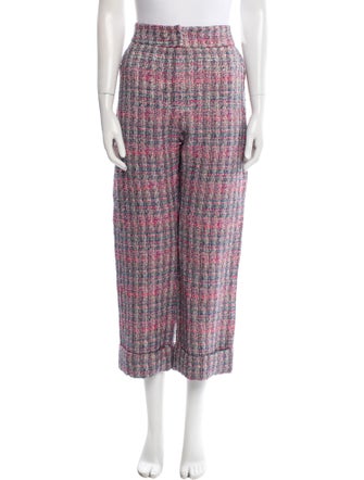 Eleanor Leftwich Plaid Print Wide Leg Pants