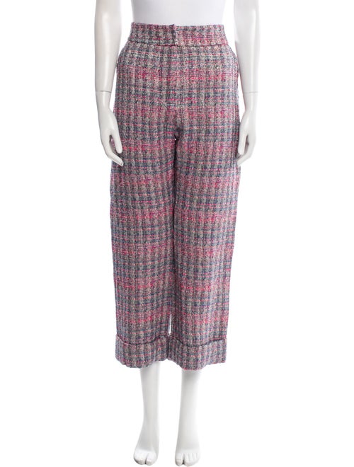 Eleanor Leftwich Plaid Print Wide Leg Pants
