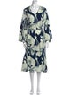 Eleanor Leftwich Floral Print Midi Length Dress