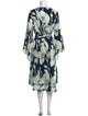 Eleanor Leftwich Floral Print Midi Length Dress