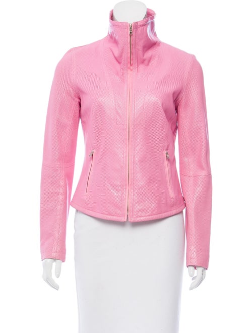 Elie Tahari Perforated Leather Jacket Clothing Wel20904 The Elie Tahari Perforated Leather Jacket