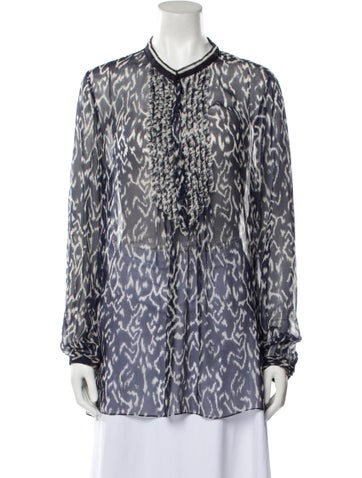 Elie Tahari Tops Silk Animal Print Tunic L