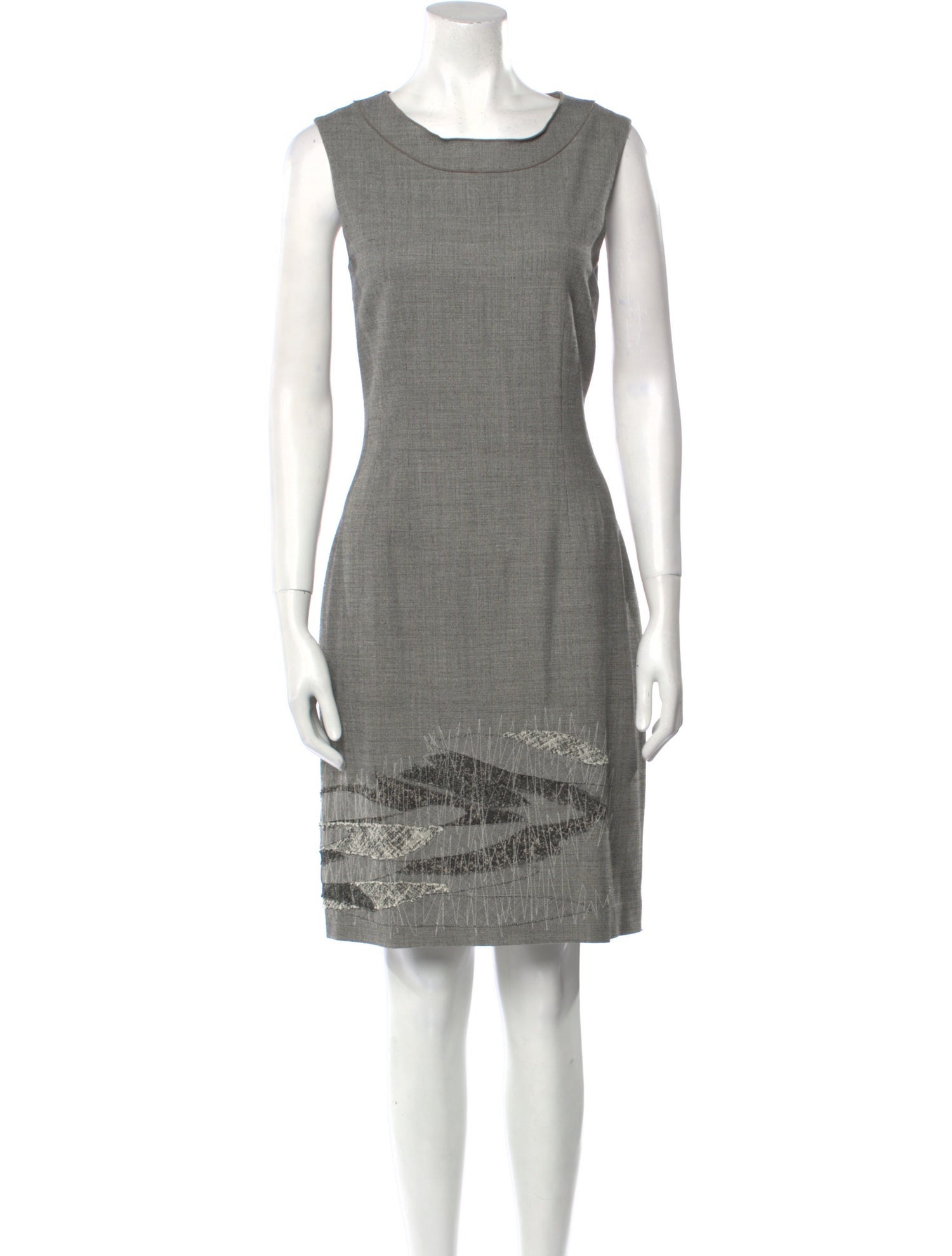 Elie Tahari Scoop Neck Knee-Length Dress