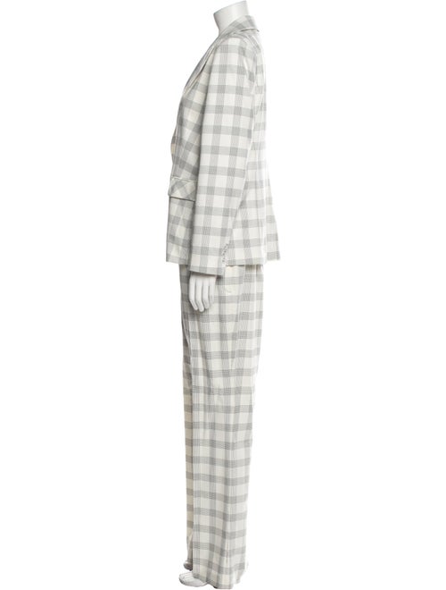 Elie Tahari Plaid Print Pant Set