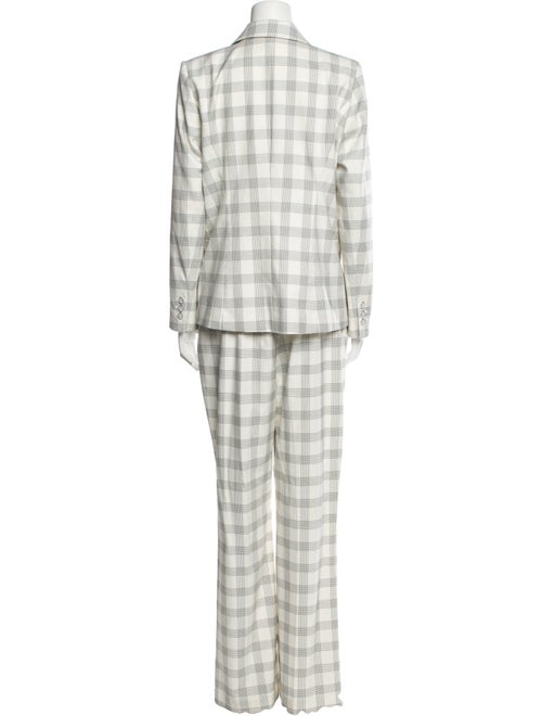 Elie Tahari Plaid Print Pant Set