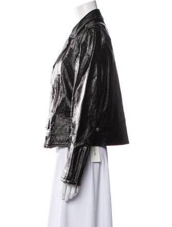 Elie Tahari Lamb Leather Biker Jacket