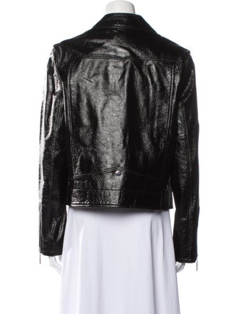 Elie Tahari Lamb Leather Biker Jacket
