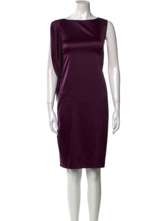 Elie Tahari Bateau Neckline Knee-Length Dress