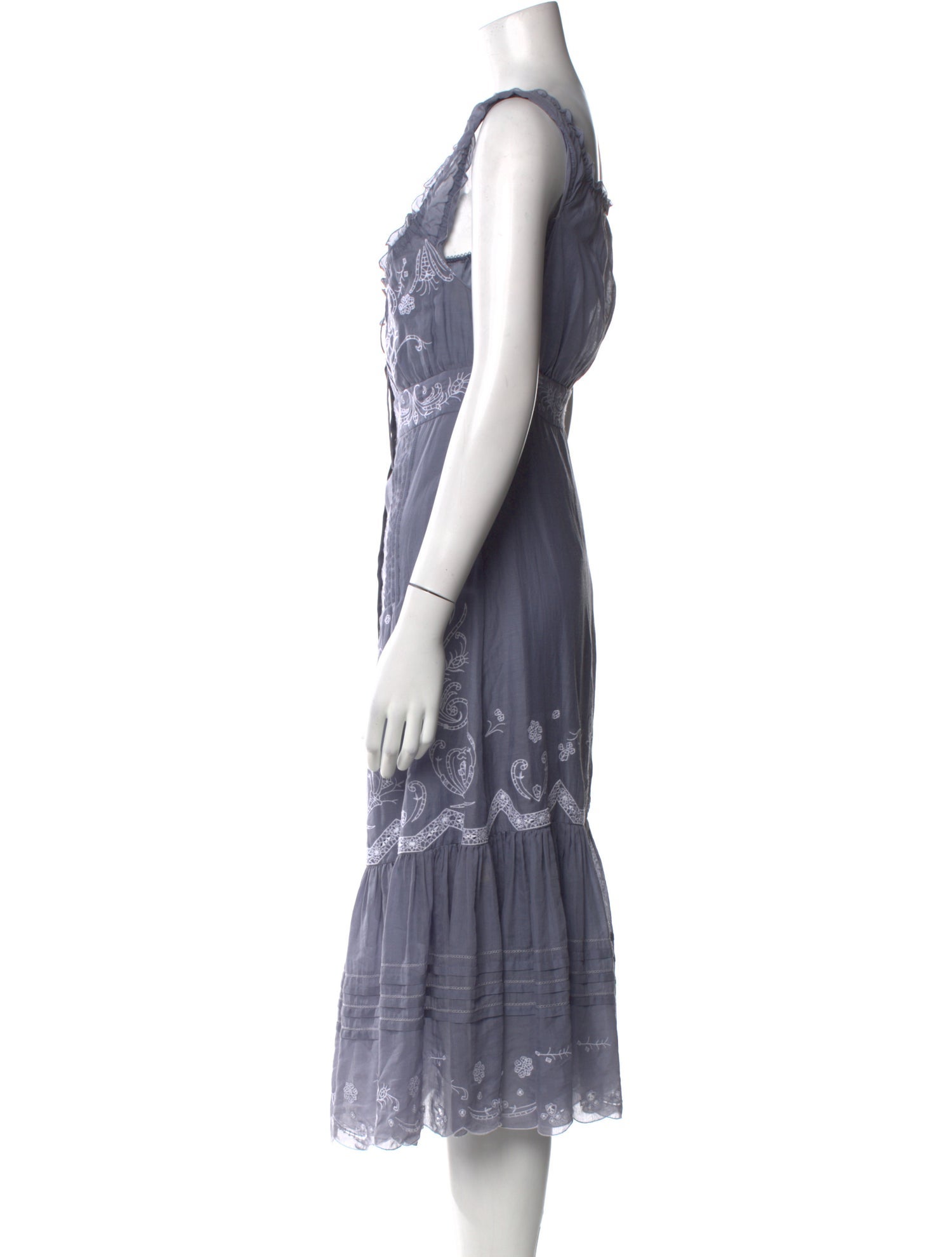 Elie Tahari Square Neckline Midi Length Dress