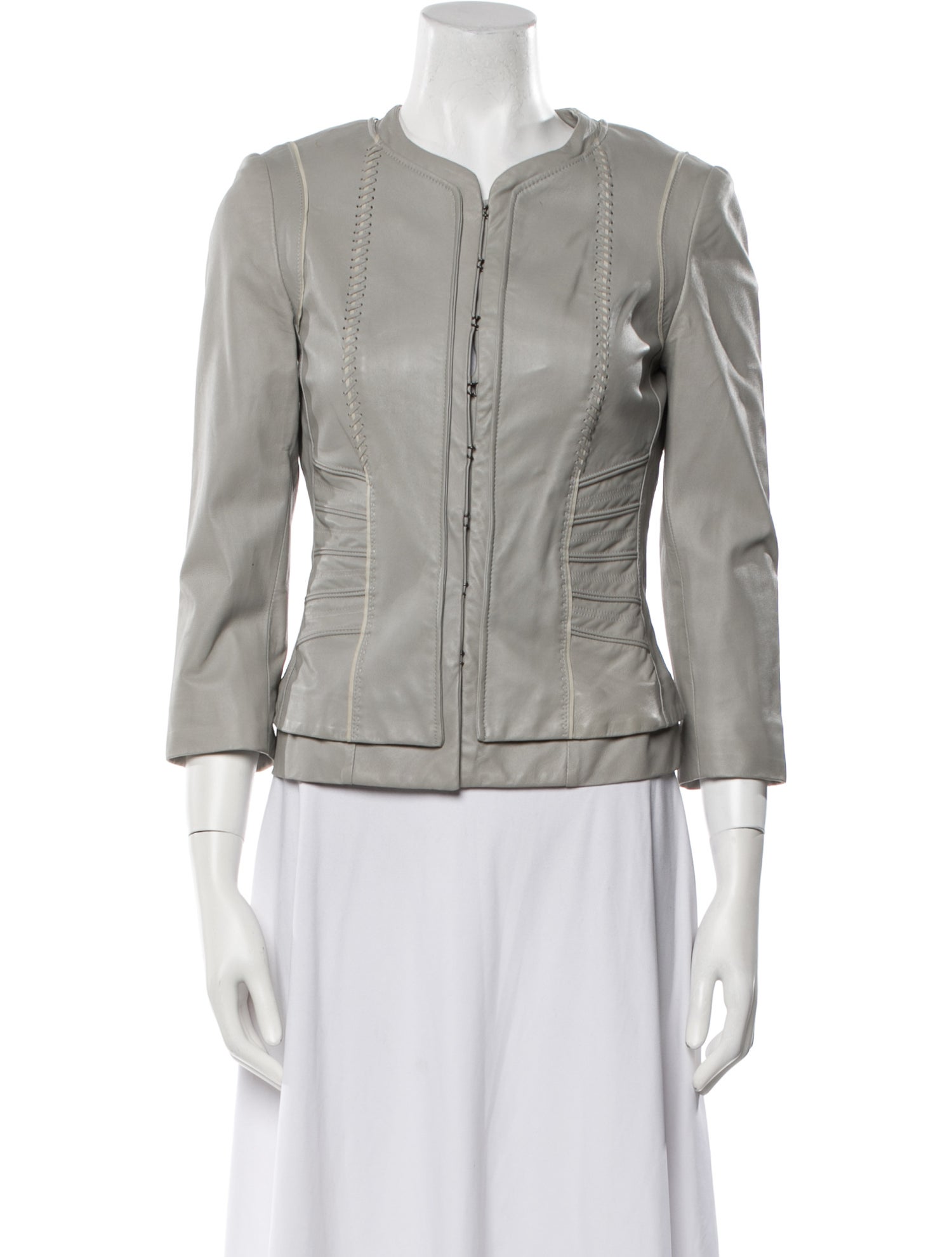 Elie Tahari Leather Biker Jacket