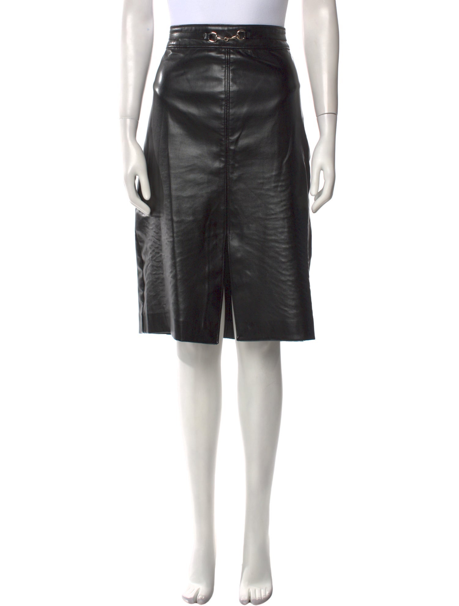 Elie Tahari Leather Knee-Length Skirt