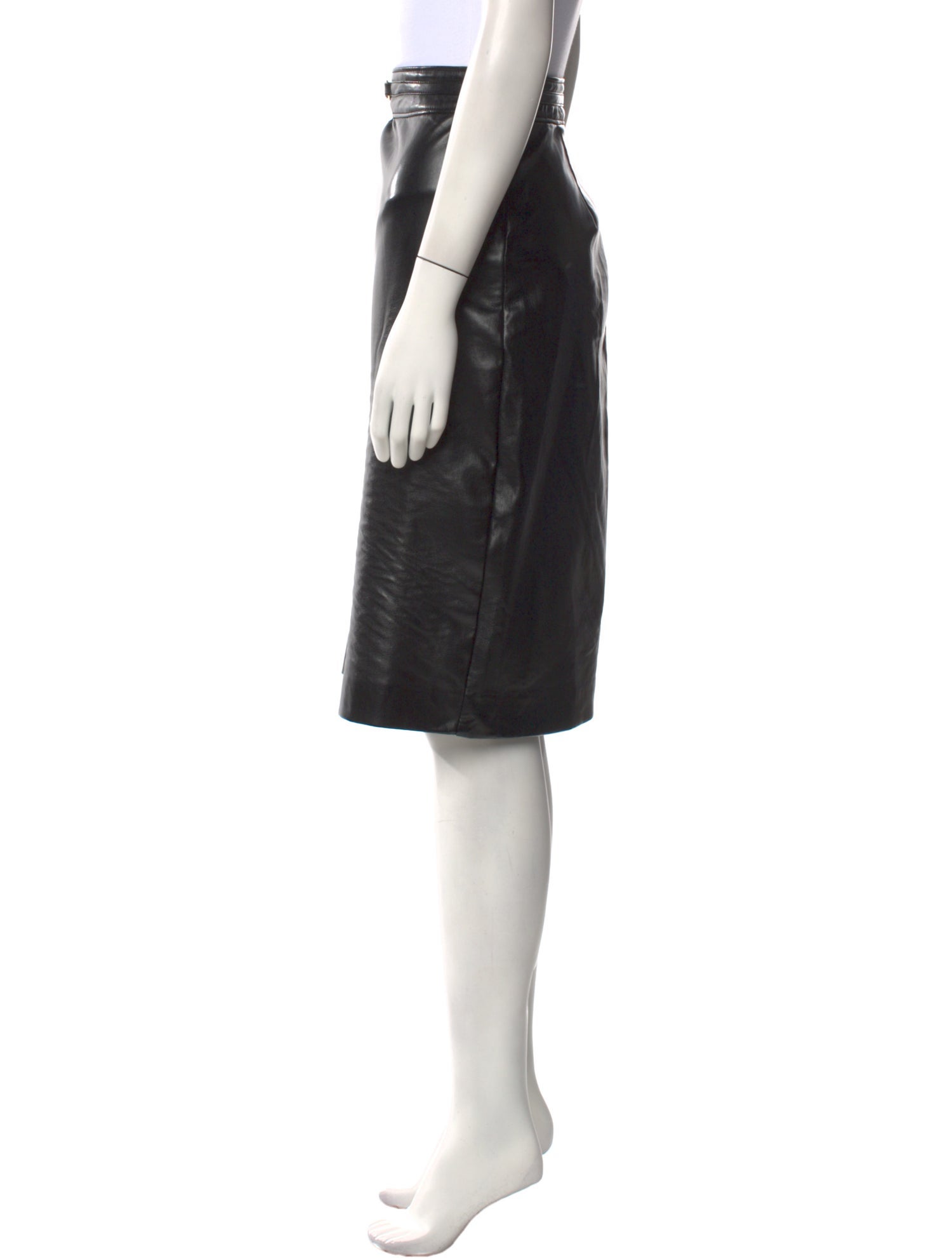 Elie Tahari Leather Knee-Length Skirt