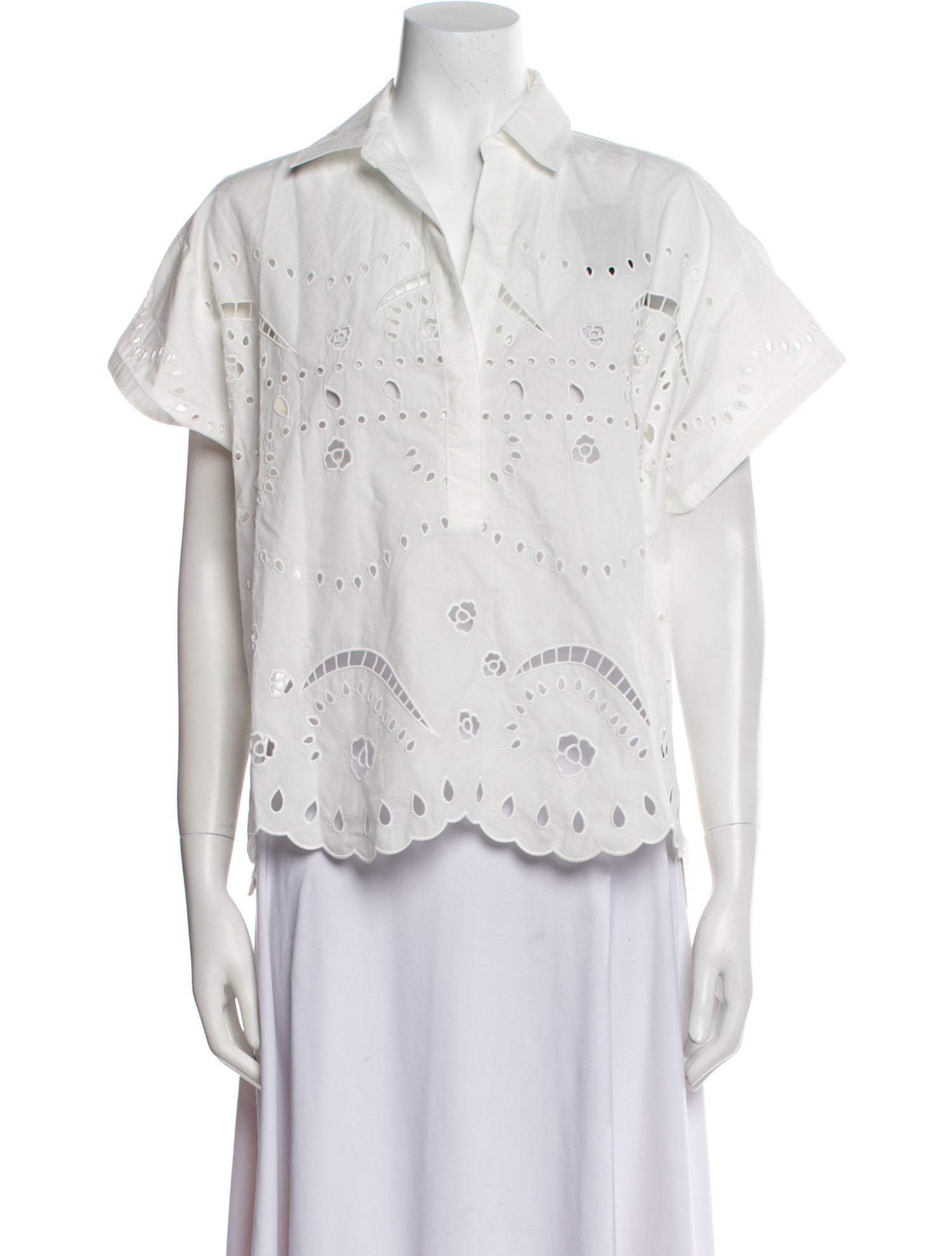 Elie Tahari Short Sleeve Button-Up Top w/ Tags