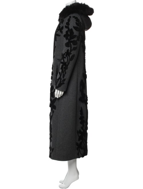 Elie Tahari Wool Faux Fur Coat