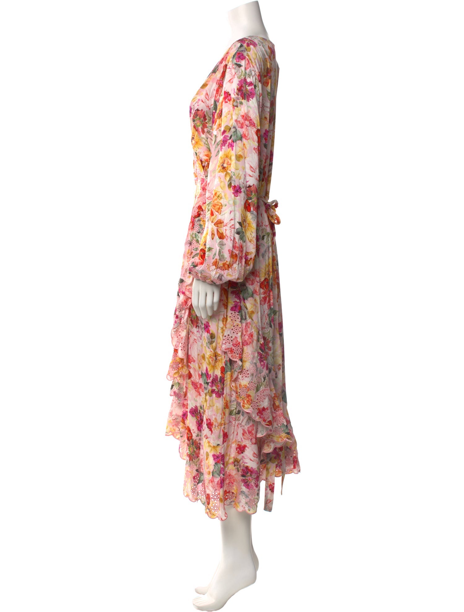Elie Tahari Floral Print Midi Length Dress w/ Tags - Pink Dresses, Clothing  - WEL36645 | The RealReal