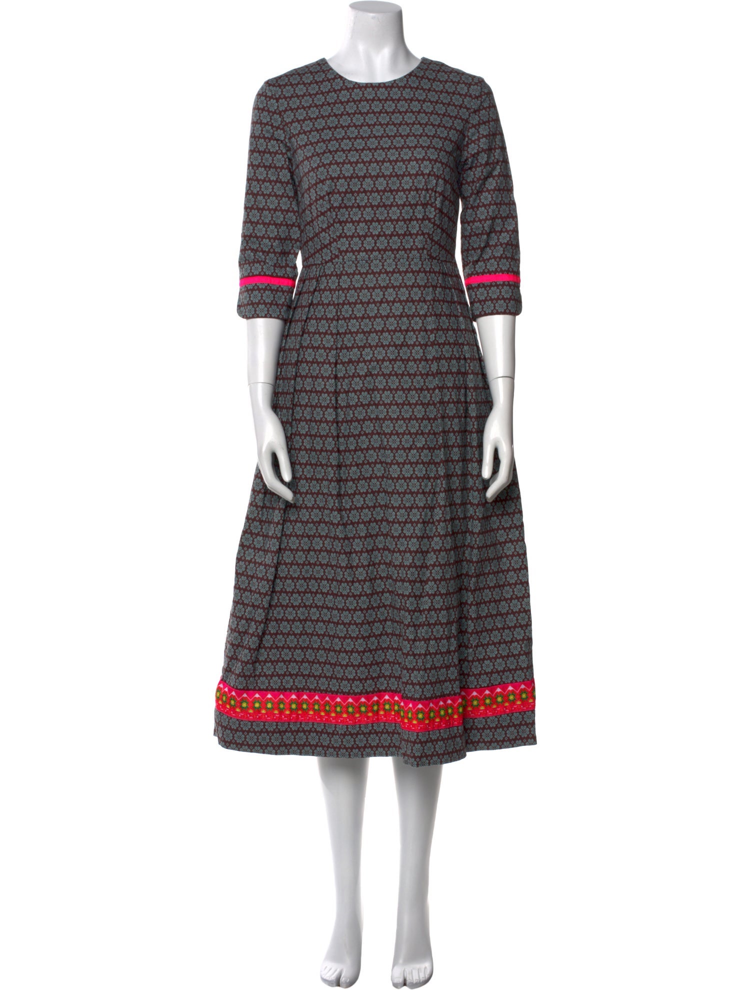 Eponine London Striped Midi Length Dress