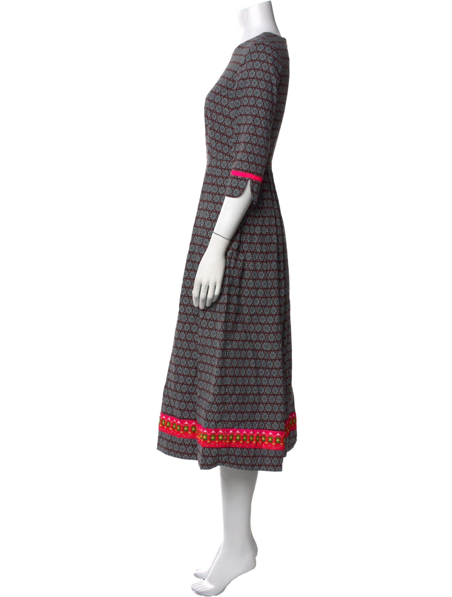 Eponine London Striped Midi Length Dress