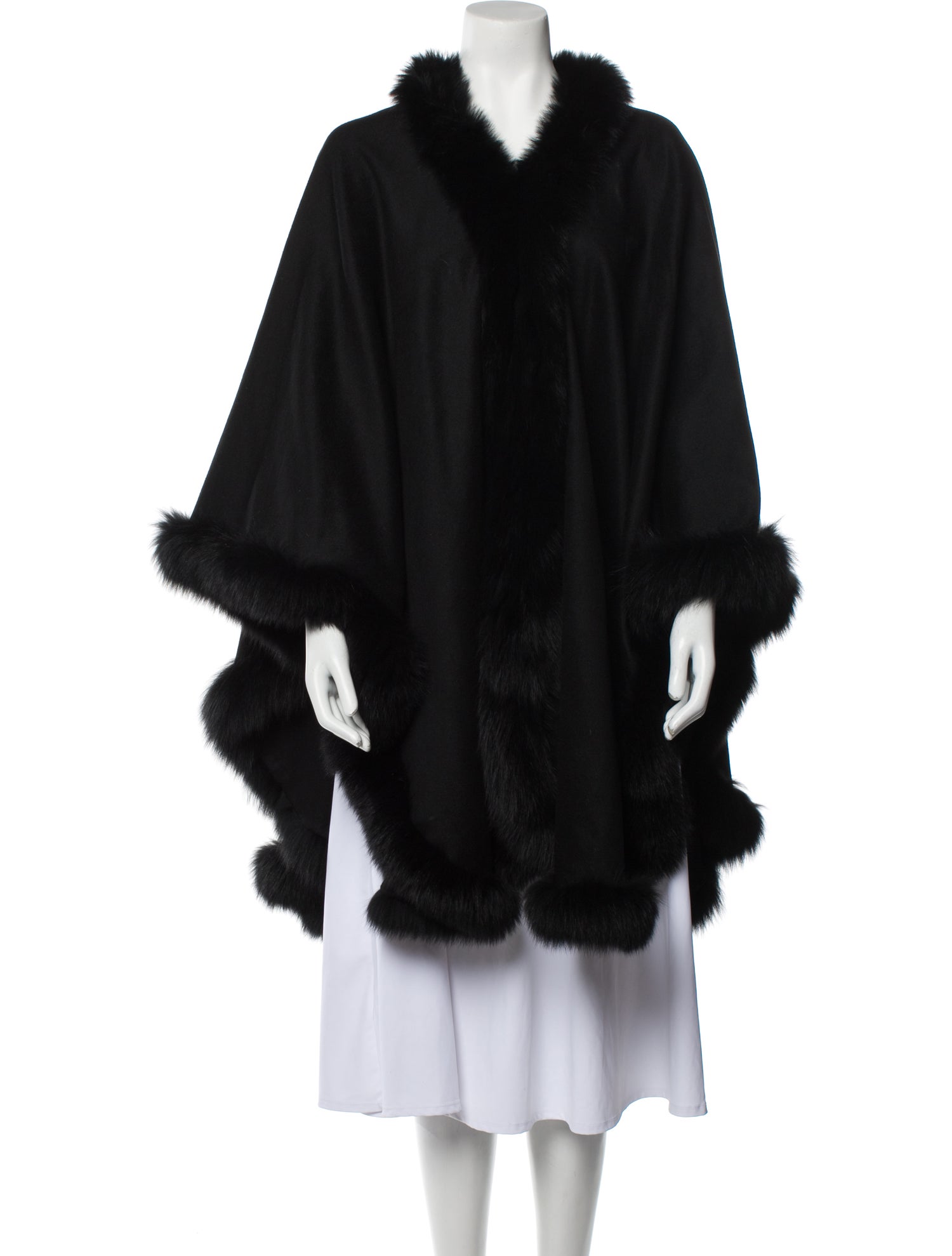 Edwards-Lowell Cashmere Faux Fur Trim Robe