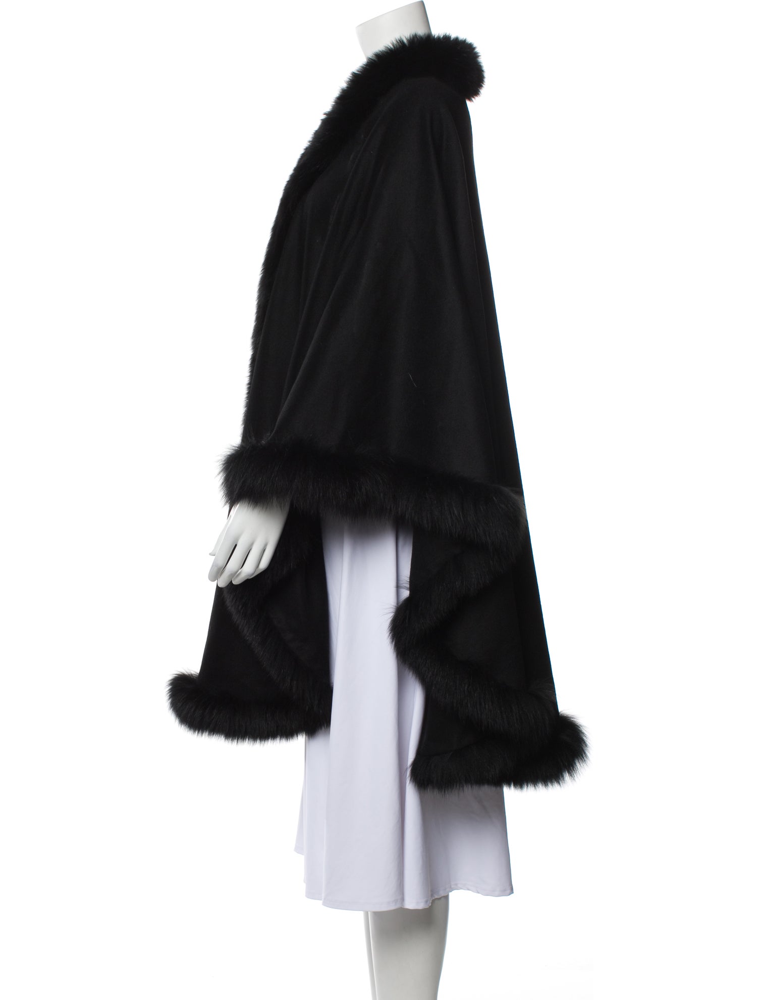 Edwards-Lowell Cashmere Faux Fur Trim Robe